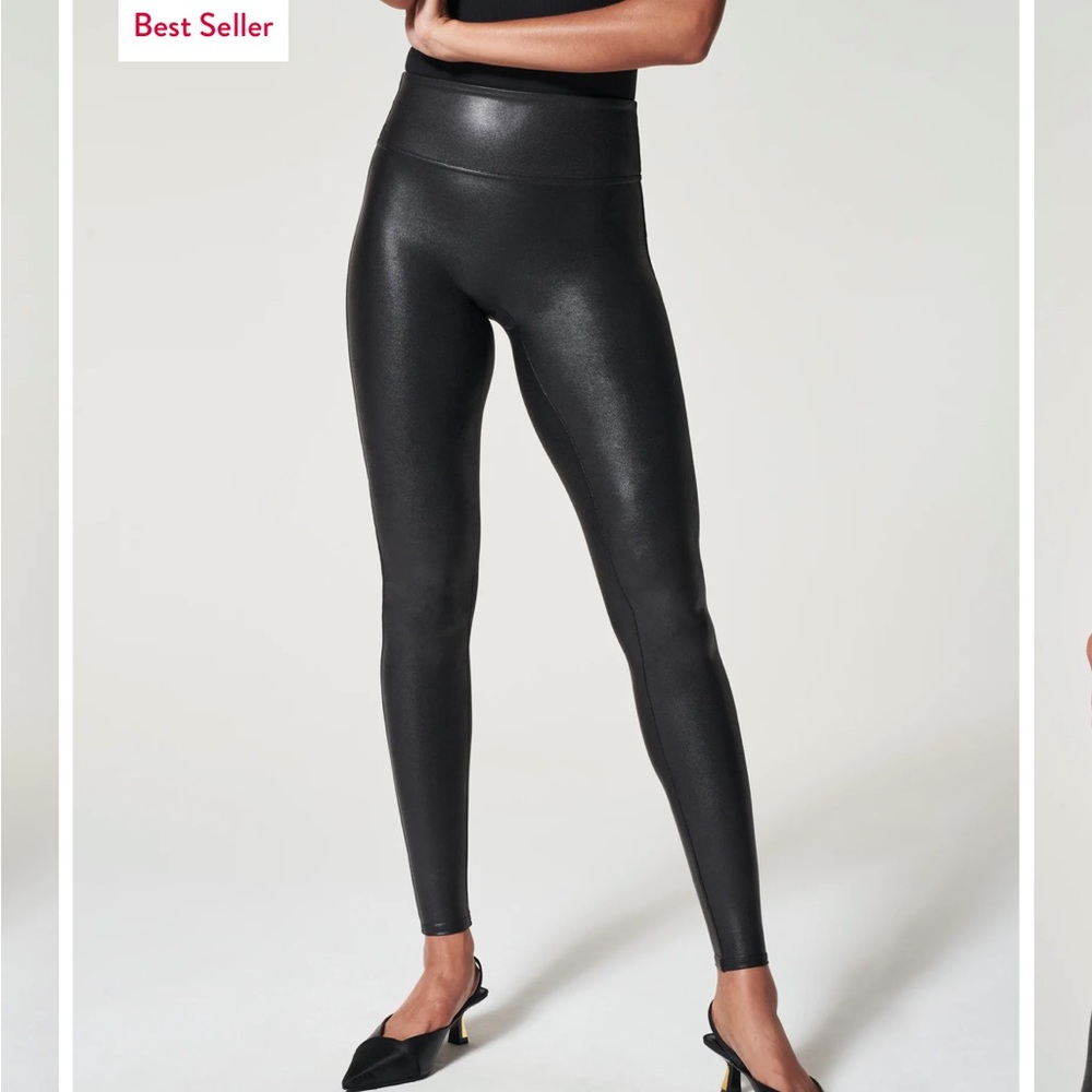 SPANX FAUX LEATHER LEGGINGS